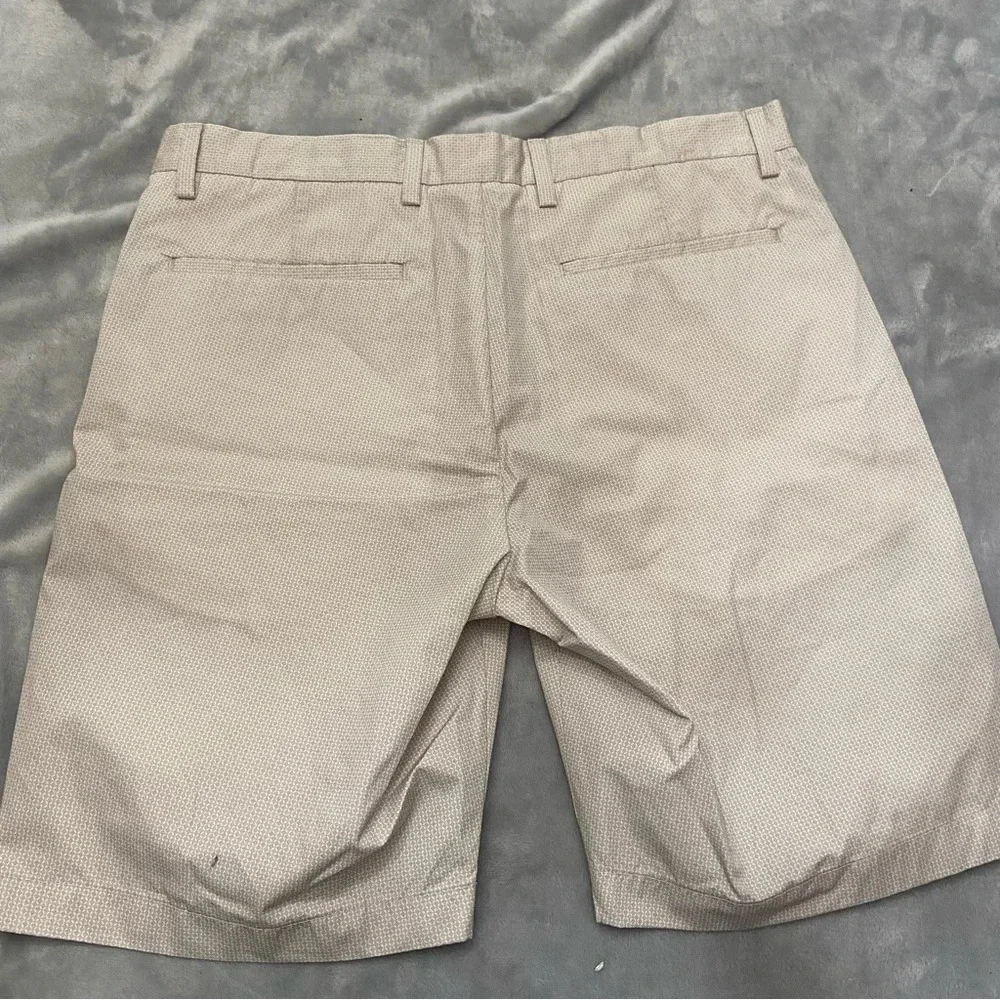 New! Theory Zaine Slim Sillar Print Shorts moon white 28877